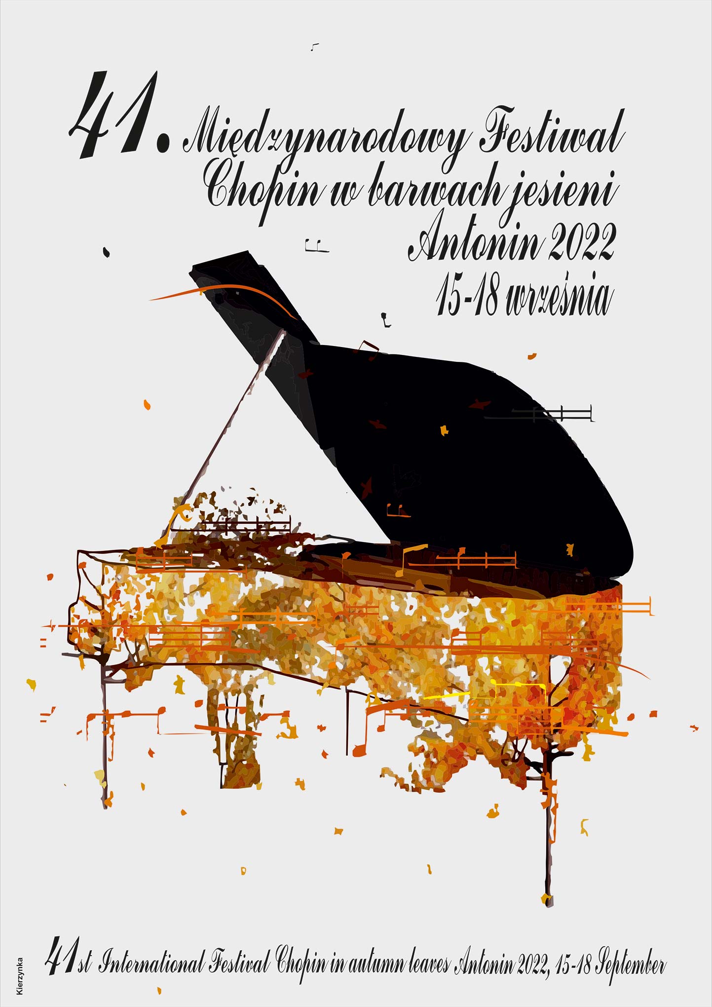 Plakat XL Międzynarodowego Festiwalu Chopin w barwach jesieni 2022